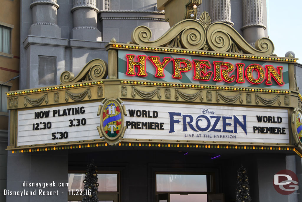 Holiday weekend and only three shows a day scheduled for Frozen.