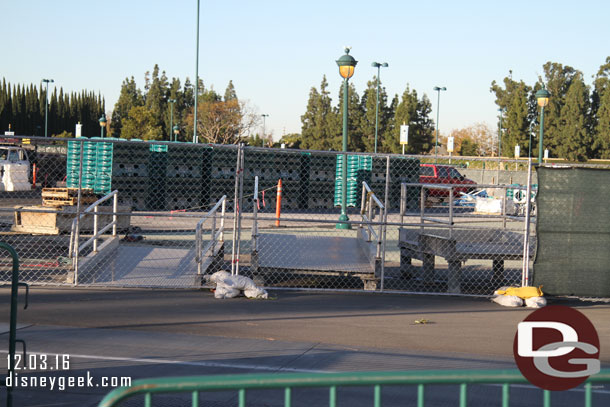 Ramps for wheelchair access to the trams waiting to be installed.