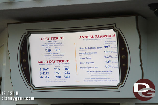 Ticket prices for this time of year.
