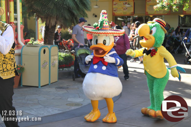 The Three Caballeros coming out for pictures. 