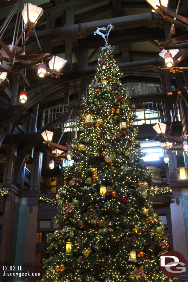 The main lobby Christmas tree at the Grand Californian.