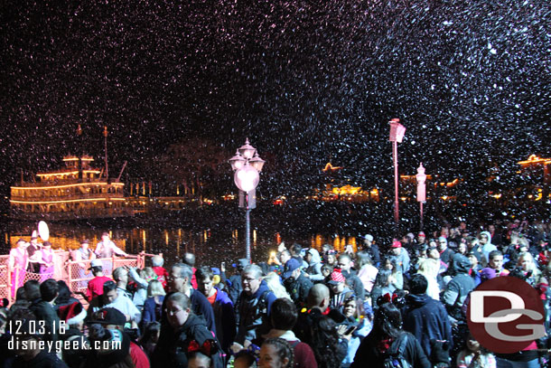 Guests gathered in the snow.