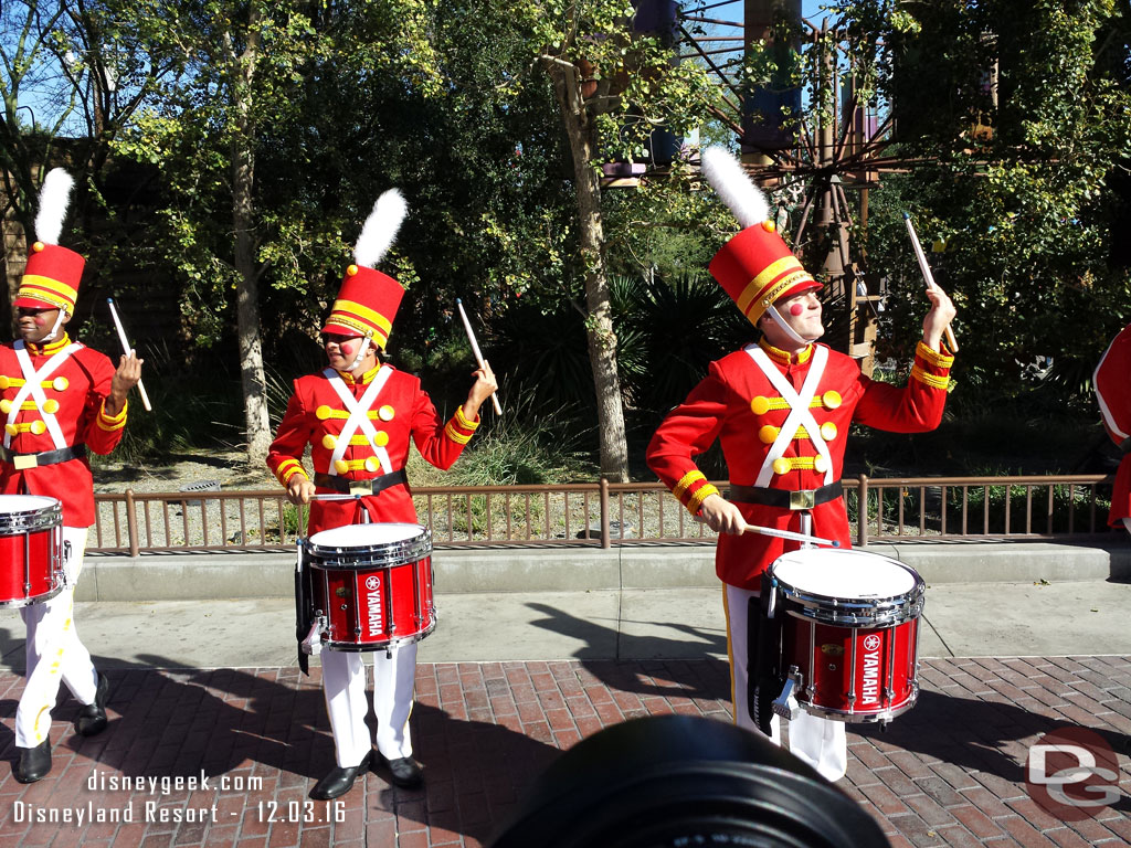 Caught the 12:05 performance of the Holiday Toy Drummers.