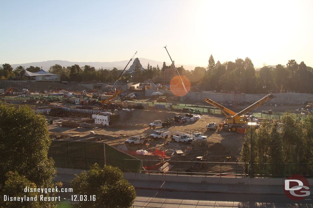 A look at the Star Wars Construction site this crisp morning (it was about 50 degrees out).