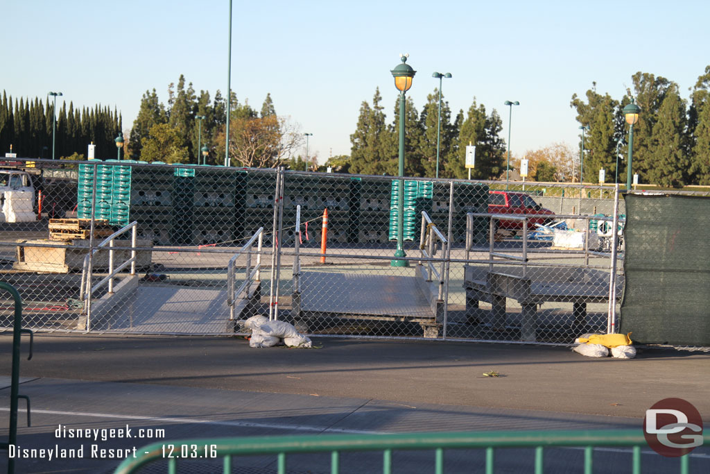 Ramps for wheelchair access to the trams waiting to be installed.