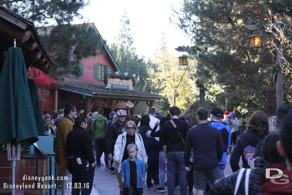 A healthy line for World of Color - Season of Light Fastpasses today.