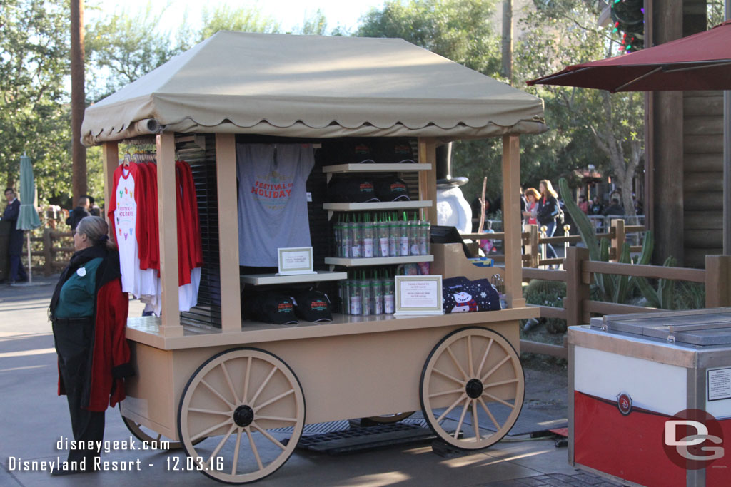 Festival of Holidays food booths do not open until late morning but the merchandise carts were open.