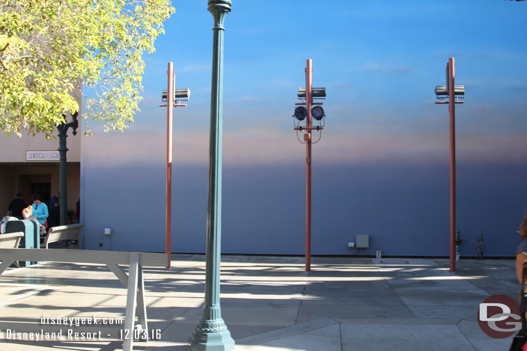 Nothing in the former FastPass distribution area and before that sitting area on Sunset.