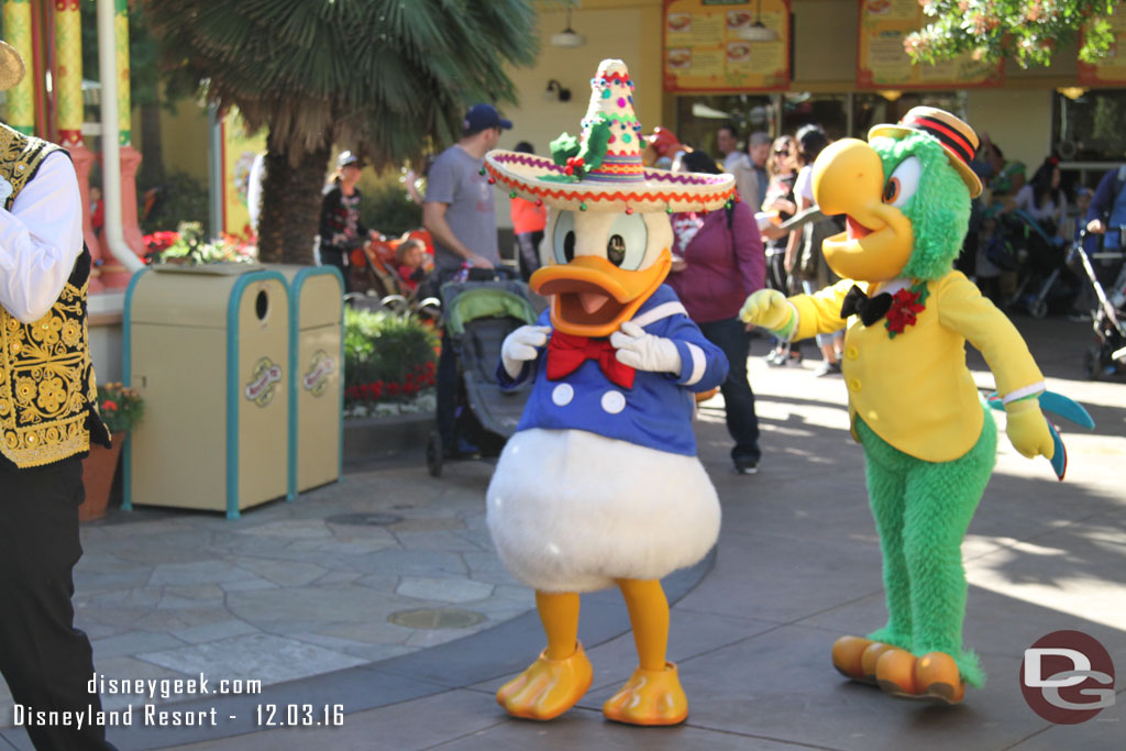 The Three Caballeros coming out for pictures. 