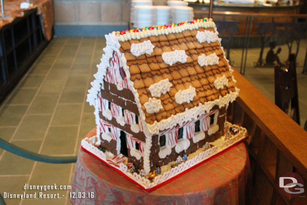 A gingerbread house inside Storytellers Cafe.