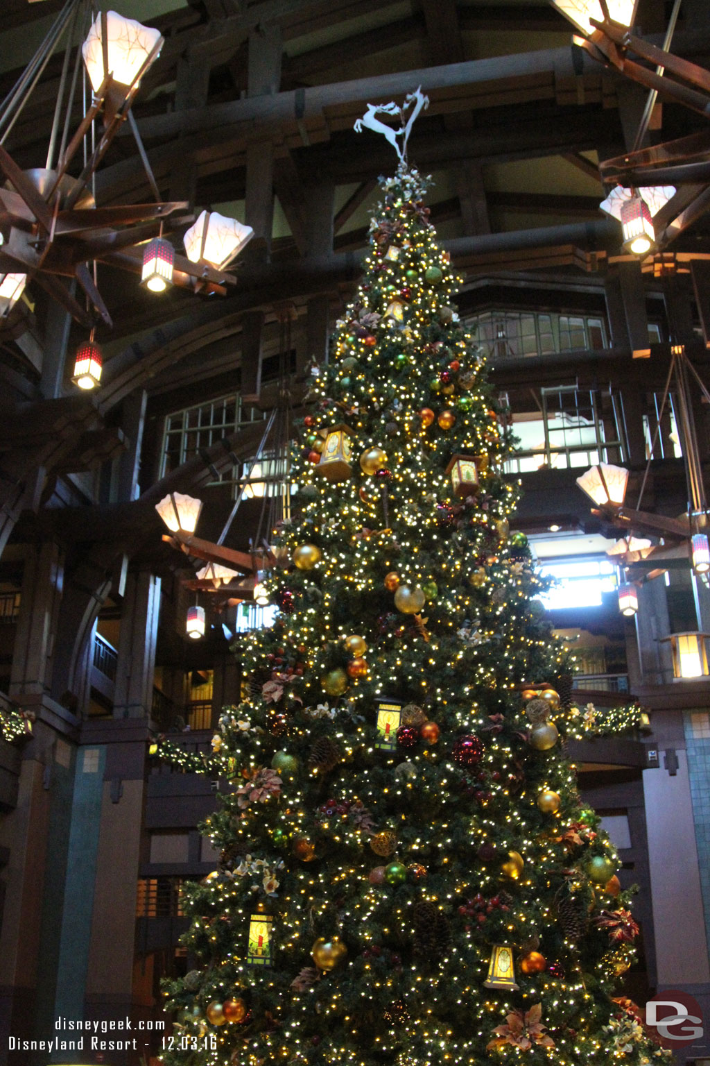 The main lobby Christmas tree at the Grand Californian.