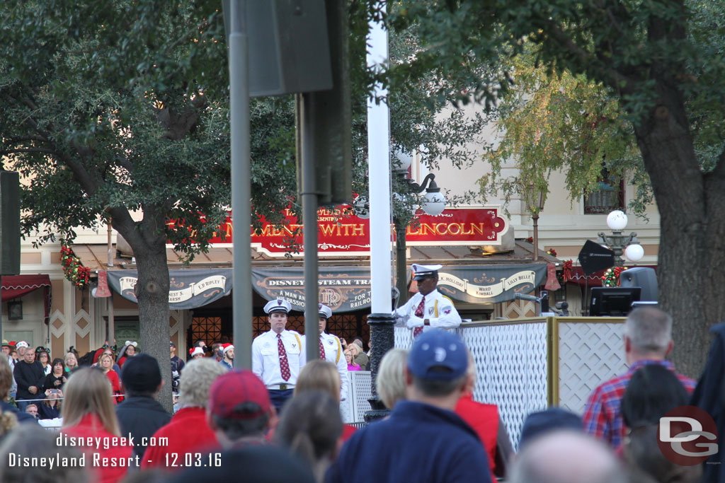 Time for the Flag Retreat.  Due to the Candlelight they just played a recording.