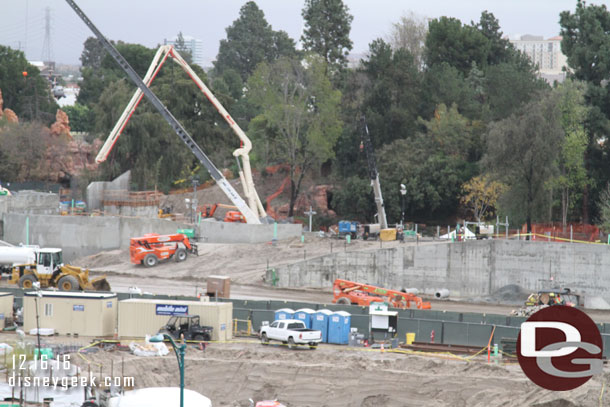 As we pan to the right now a lot of visible progress on this side of the wall.