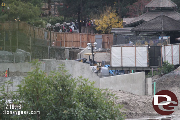 Hard to tell progress on the new walkway with the wall up now.