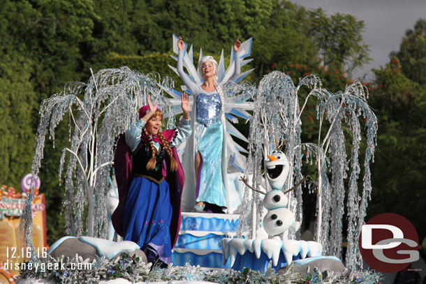 The Frozen sisters and Olaf