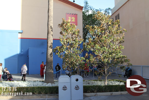 Guests who bought a Frozen meal package line up near Stage 12.