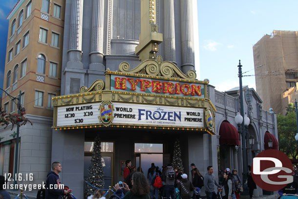 Still only three shows a day for Frozen.