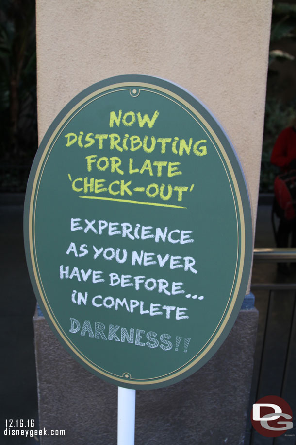 They are now offering FastPasses for the Late Checkout.