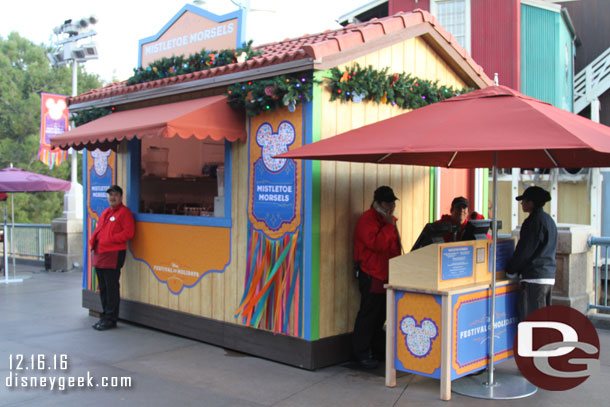 The marketplaces still appear like this most of the time.  More cast members than guests the several times I walked by.  The two exceptions were the ones with the beer and wine.