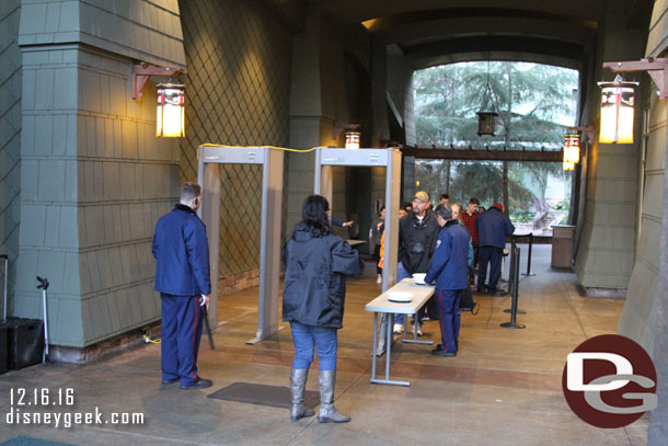 There is now a security check point as you leave the hotel to enter Downtown Disney.