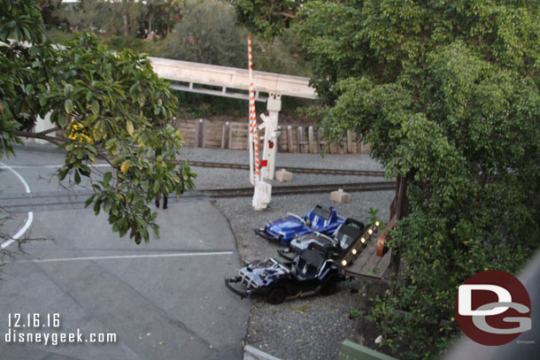 Interesting to see three Autopia cars parked out near the train tracks.