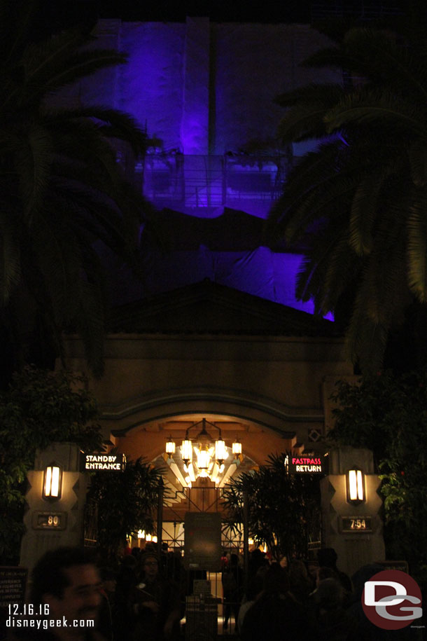 Tower of Terror had a posted 80 min stand by and the FP return was wrapping in the garden on the right.