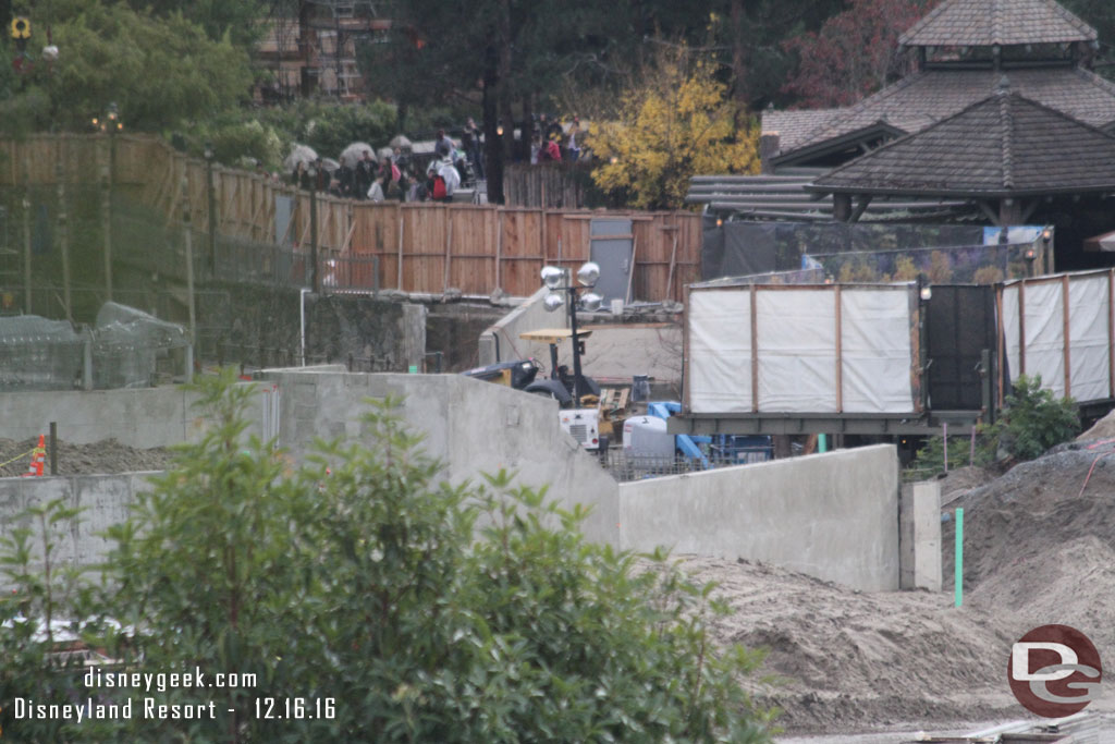 Hard to tell progress on the new walkway with the wall up now.