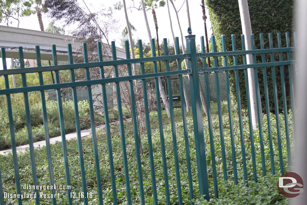 To walk to the parks you have to go through Downtown Disney.  The old walkway has a fence and door now.