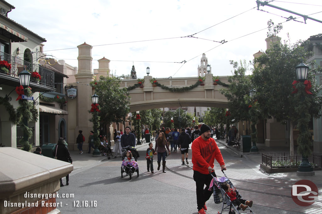 Clearing skies as I stepped onto Buena Vista Street.