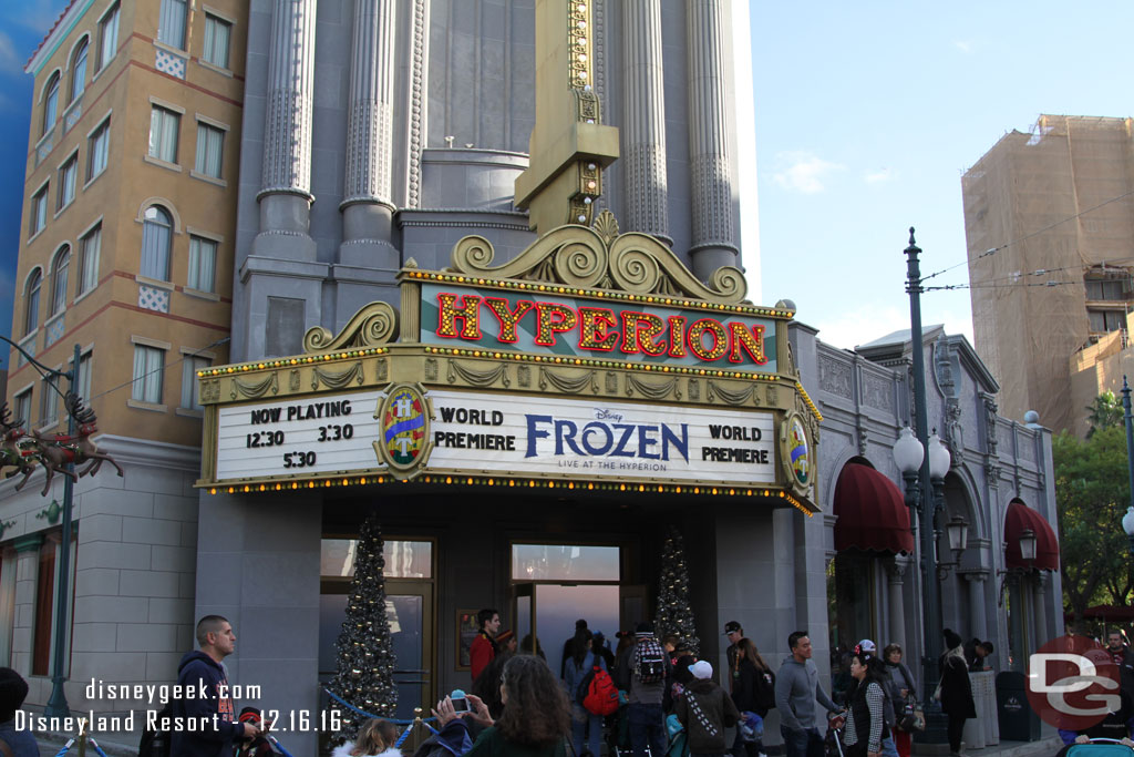 Still only three shows a day for Frozen.