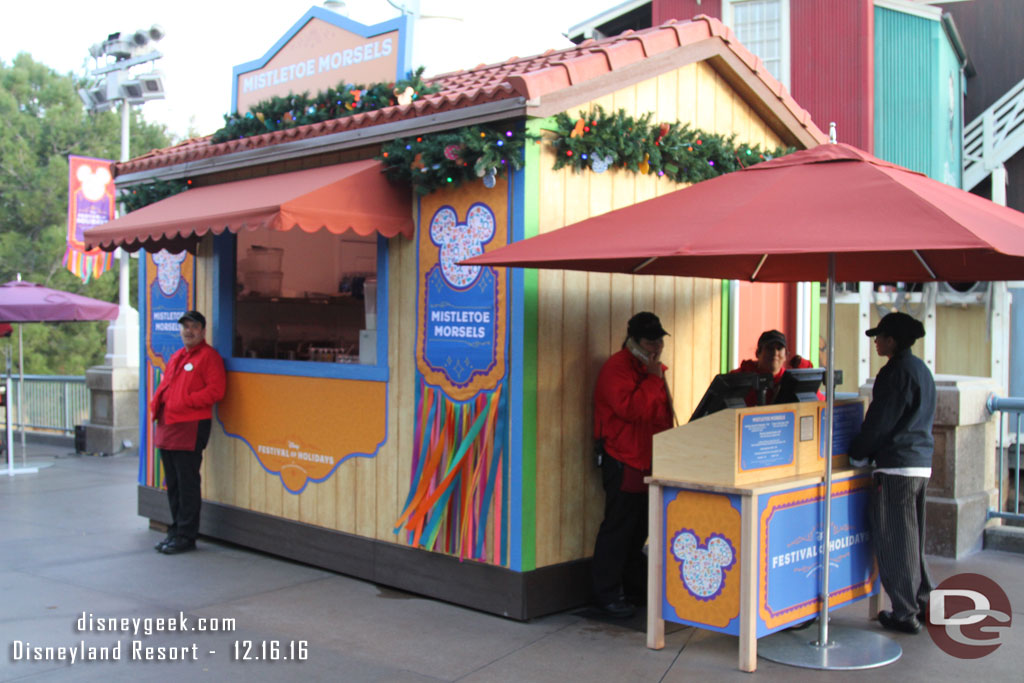 The marketplaces still appear like this most of the time.  More cast members than guests the several times I walked by.  The two exceptions were the ones with the beer and wine.