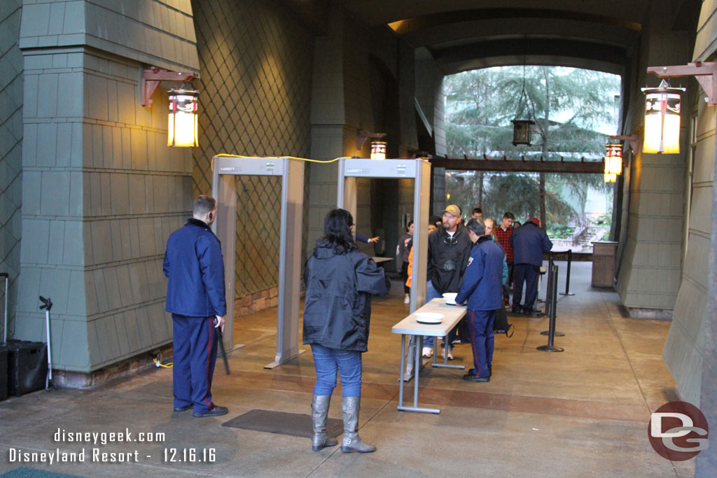 There is now a security check point as you leave the hotel to enter Downtown Disney.