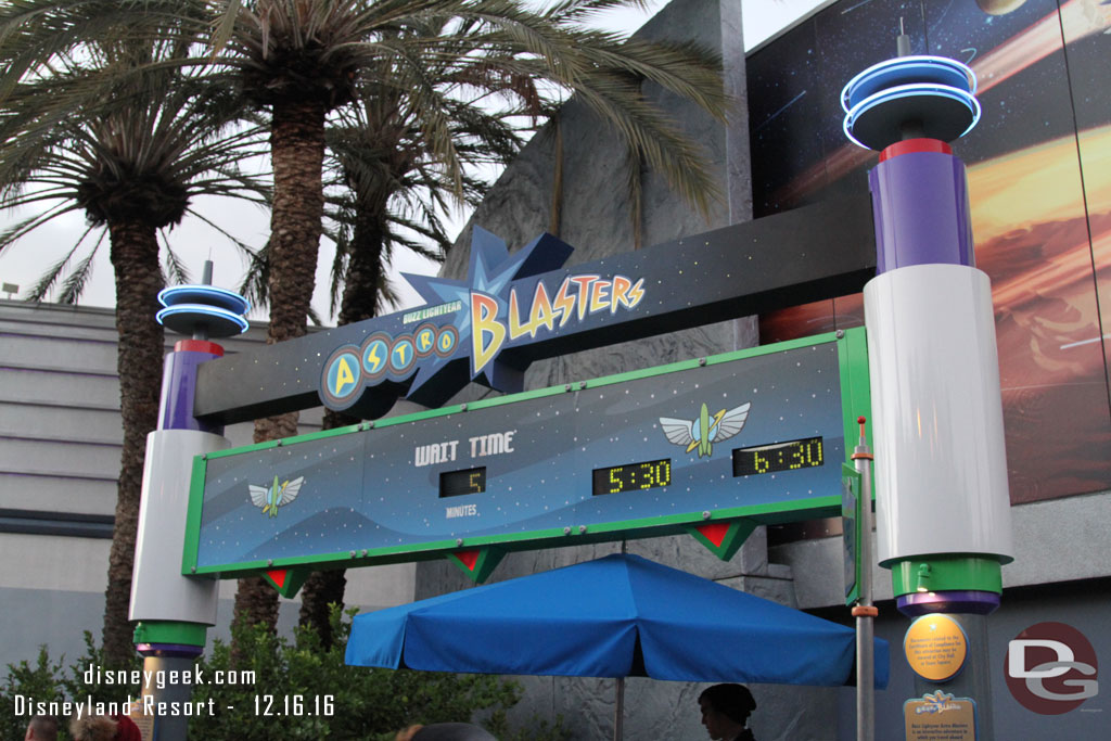 The Buzz Lightyear sign was back in working order.