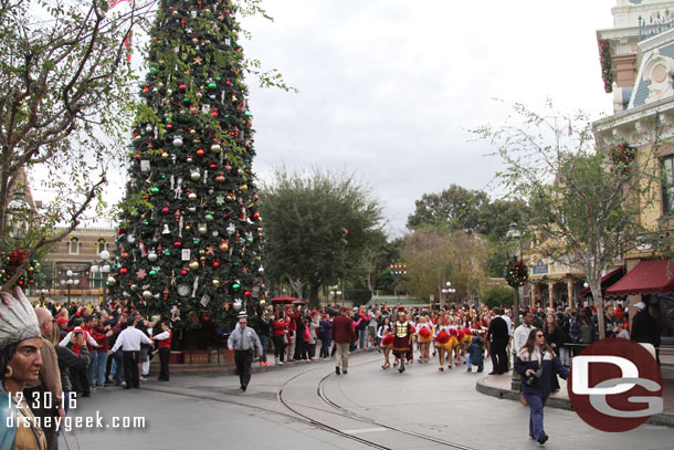 After their performance the band turned and marched the parade route.