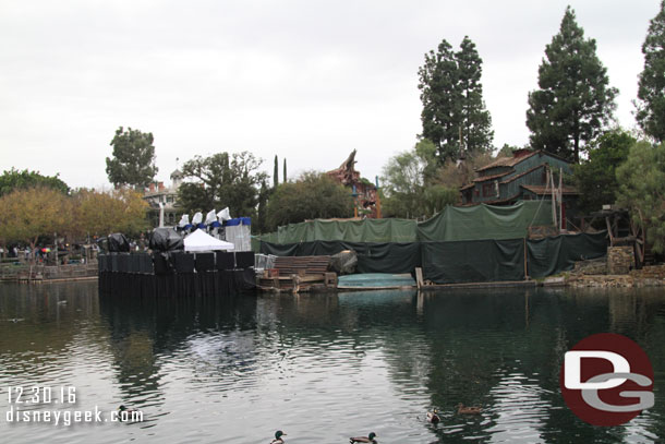 On the Rivers of America a stage was set up for New Years Eve festivities since the Island stage is still being worked on.