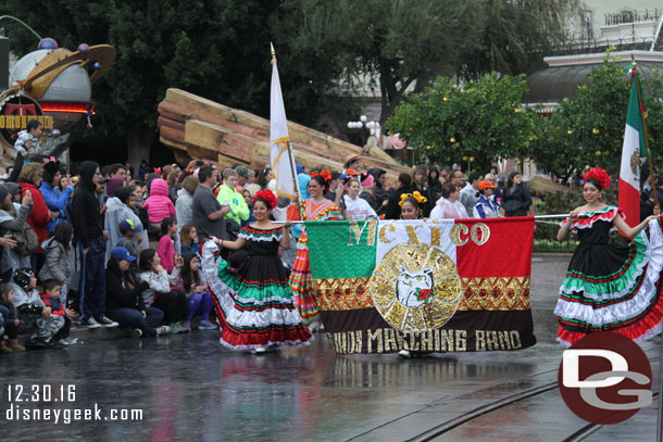 This band was from Mexico and in town for the Tournament of Roses Parade on Monday.  Today they marched through Disneyland.