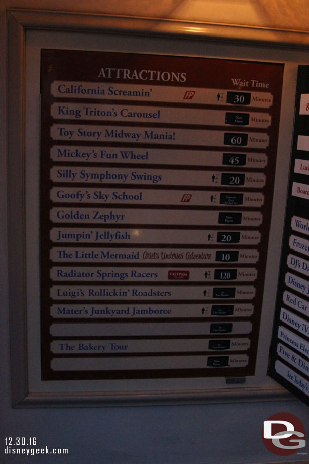 Some DCA waits at 4:48pm