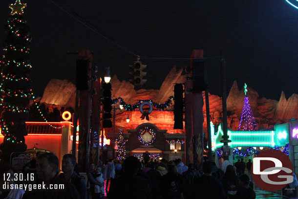 Walking through Cars Land.