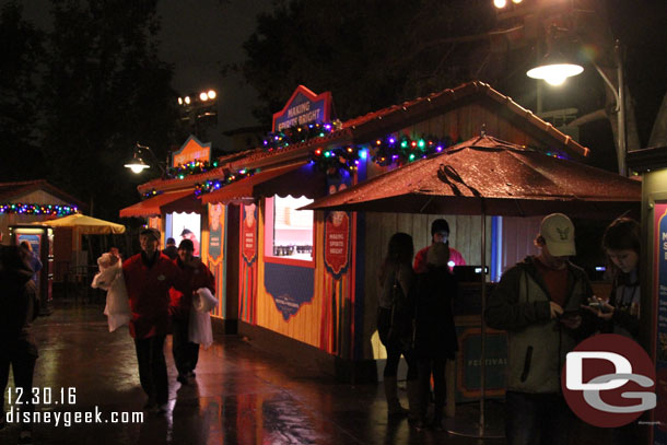 The Marketplaces were very quiet (with the weather that is expected, not very inviting to eat outside with little cover).