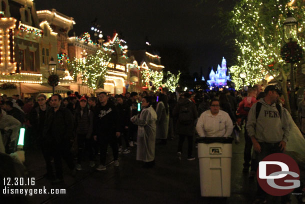 Cast Members out to help with the crowd flow.  It was really easy to get back into the park.