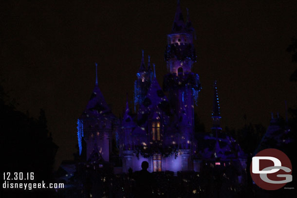 Even from here the castle projections were tough to see clearly.