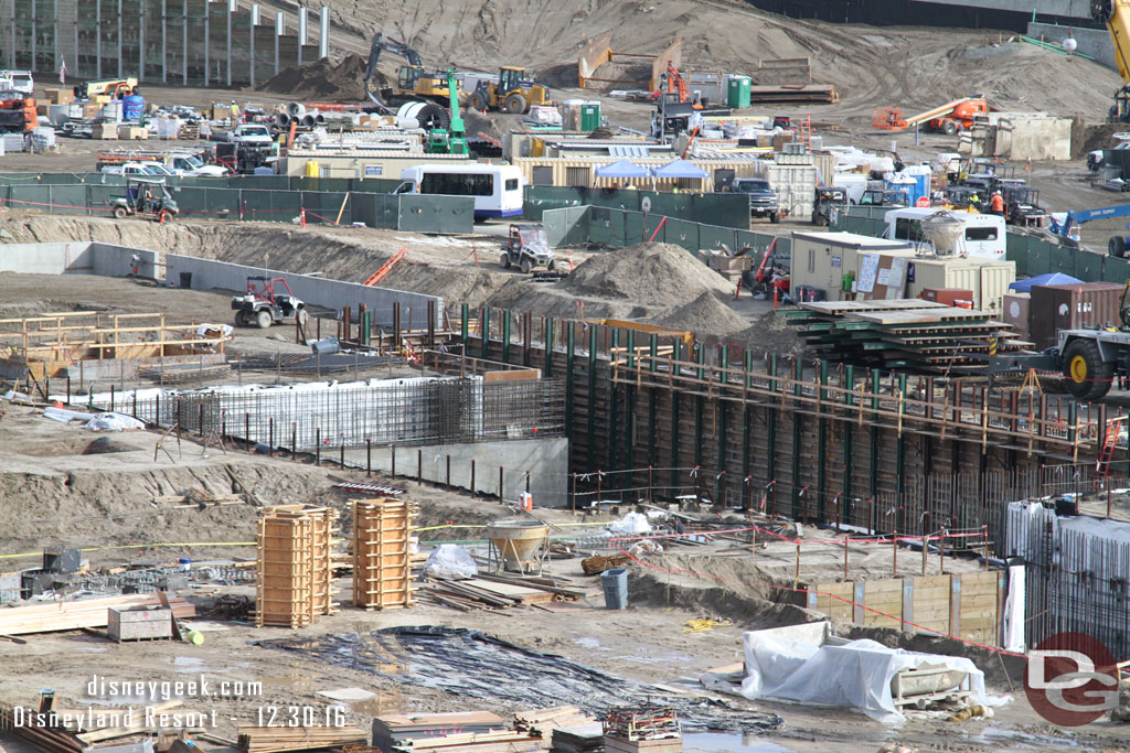 Concrete has been poured in the basement portion of the show building.