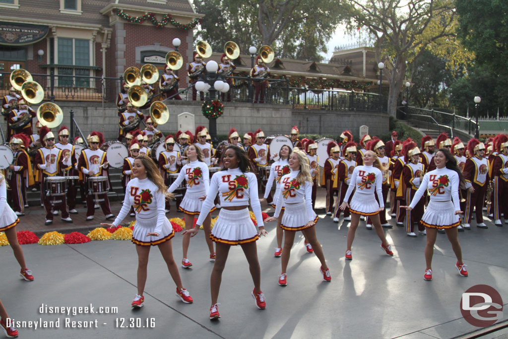 The Song Girls have Rose Bowl sweaters.