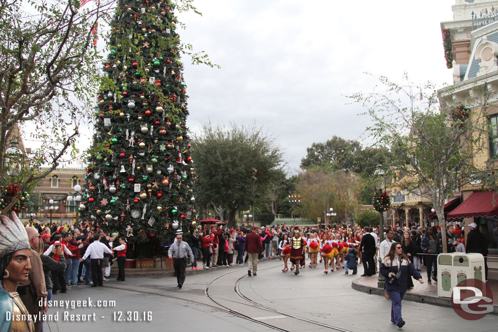 After their performance the band turned and marched the parade route.