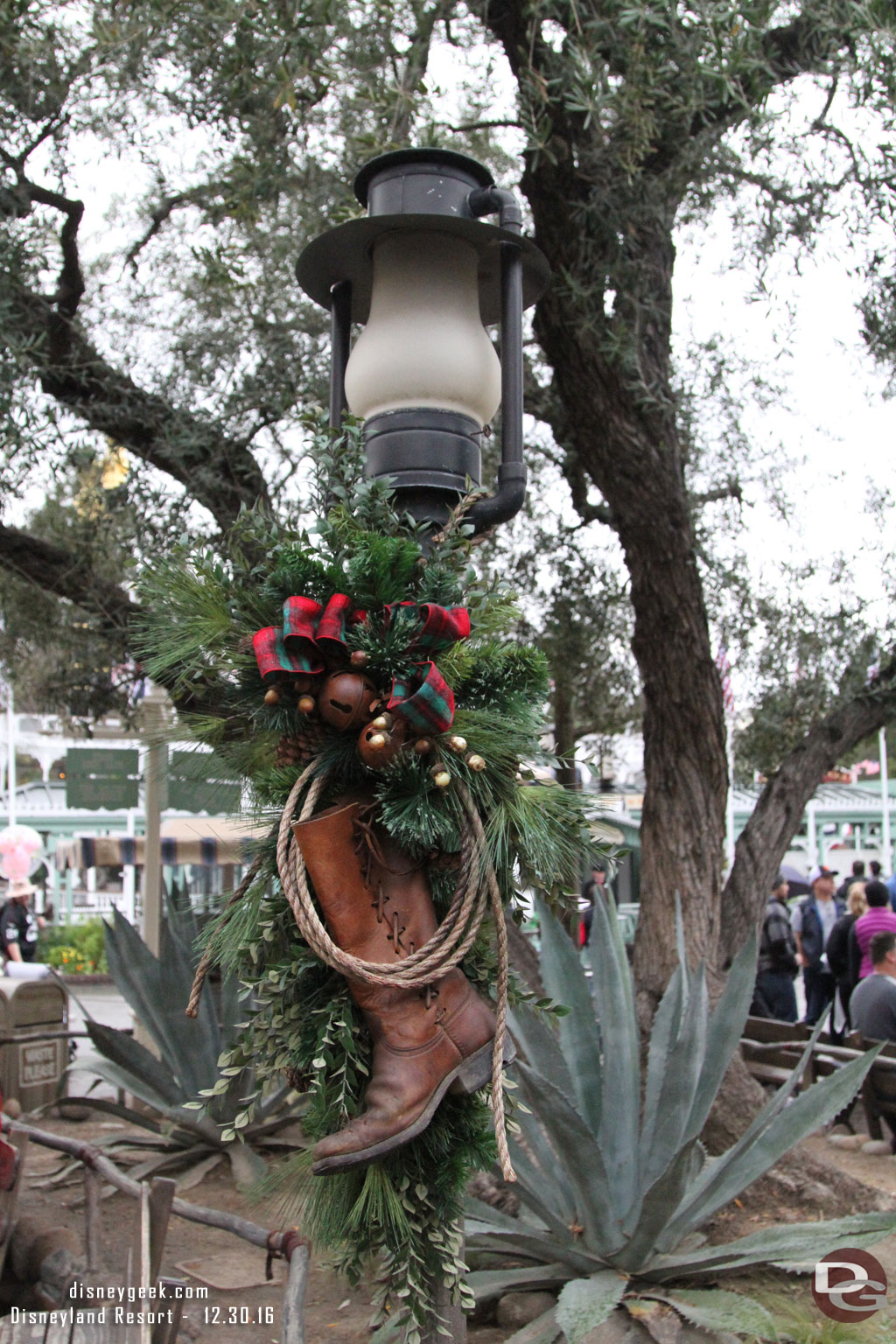 Walked through Frontierland.  One of the unique Christmas decorations.