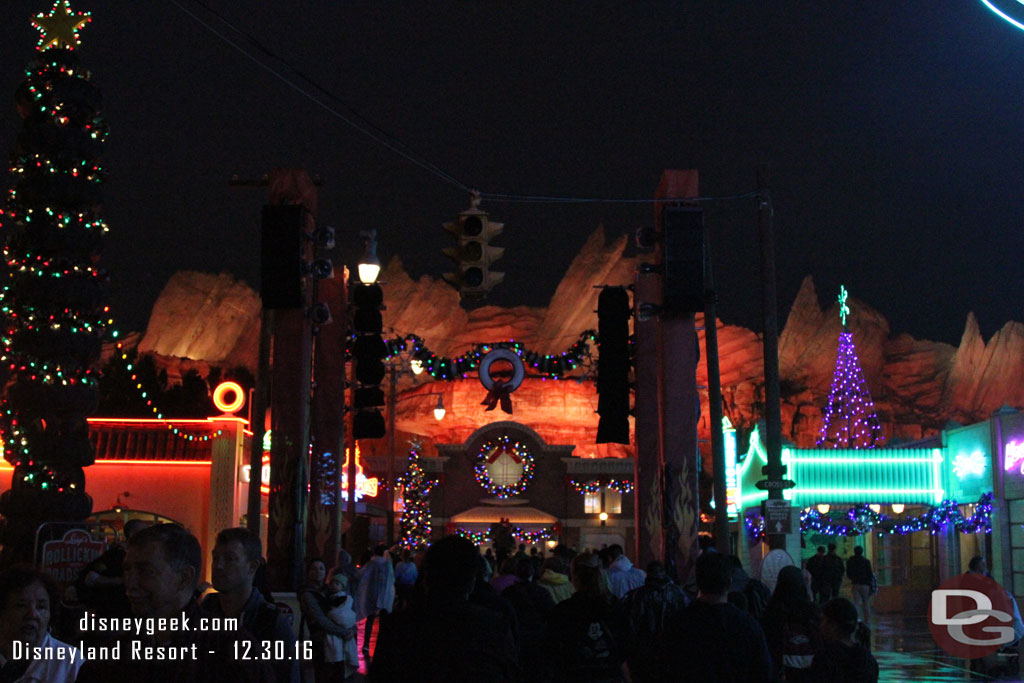 Walking through Cars Land.