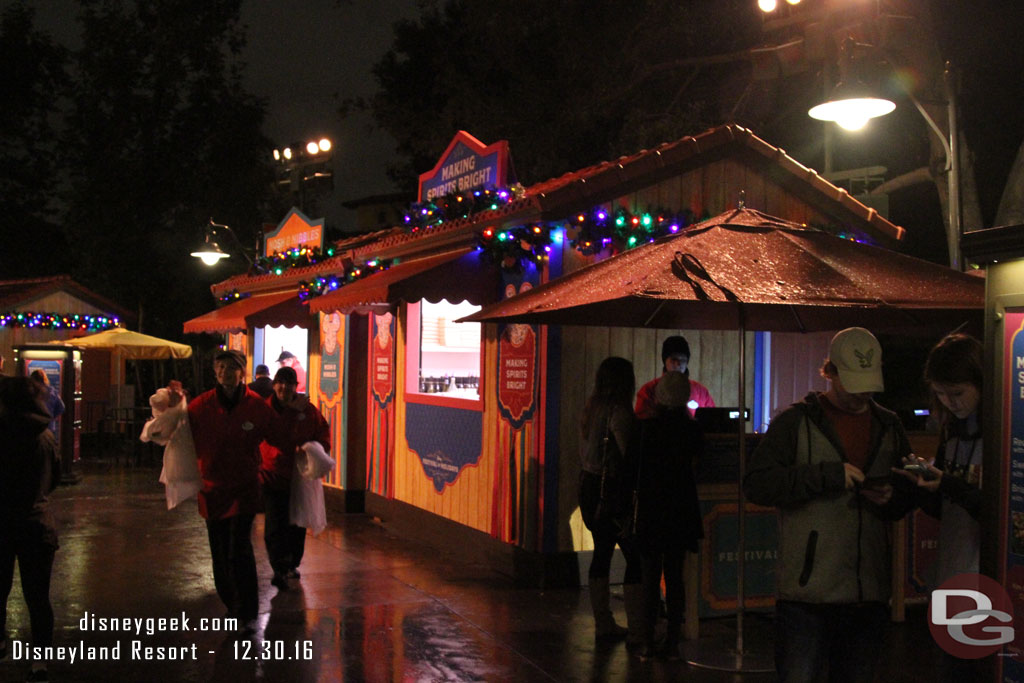 The Marketplaces were very quiet (with the weather that is expected, not very inviting to eat outside with little cover).