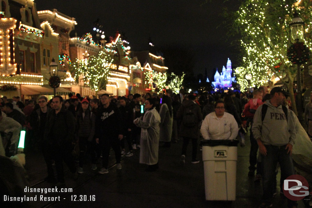 Cast Members out to help with the crowd flow.  It was really easy to get back into the park.