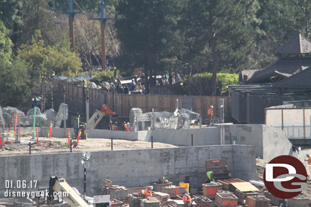 Here you can see rock work sticking up above the far wall.