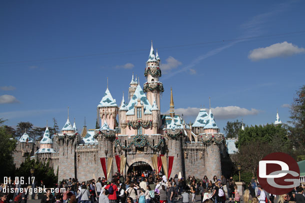 The snow will soon be melting away from Sleeping Beauty Castle.  This is the last weekend for Christmas time.